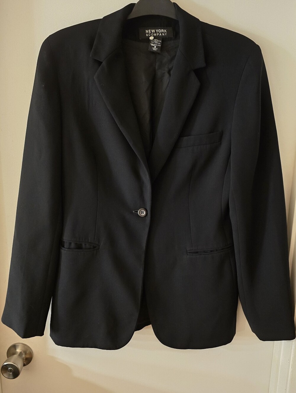 New York & Company Black Single-Button Blazer Size 8
